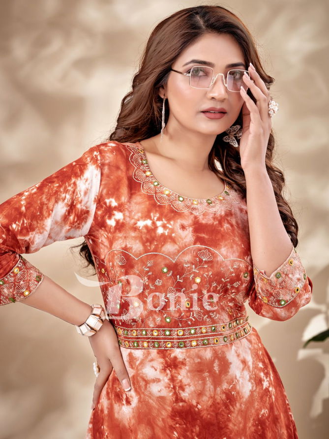 Bonie Tie Die Rayon Anarkali Designer Kurtis Catalog
